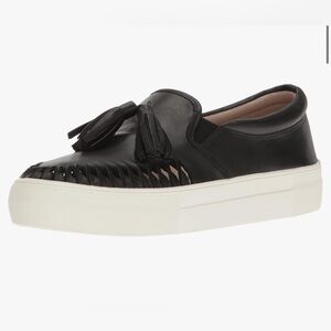Vince Camuto Kayleena Black Tassels Slip -On Platform Sneakers